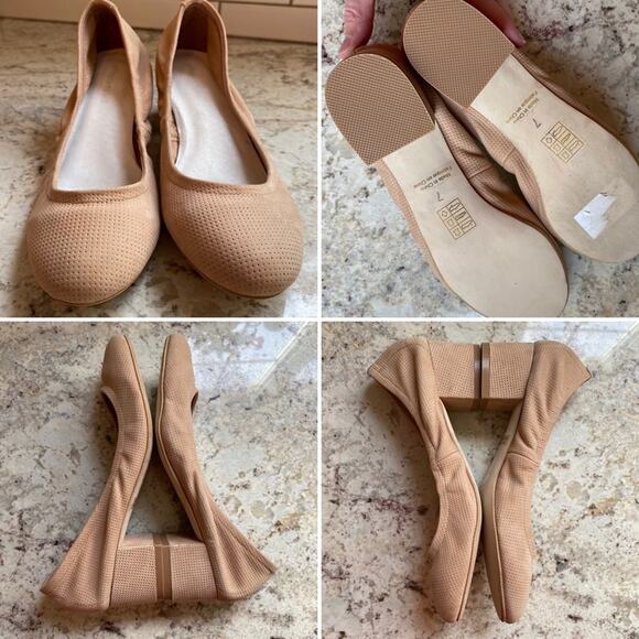 Jeffrey Campbell Bitsie Taupe Leather Perforated Block Heels Size 7 - Picture 1 of 13